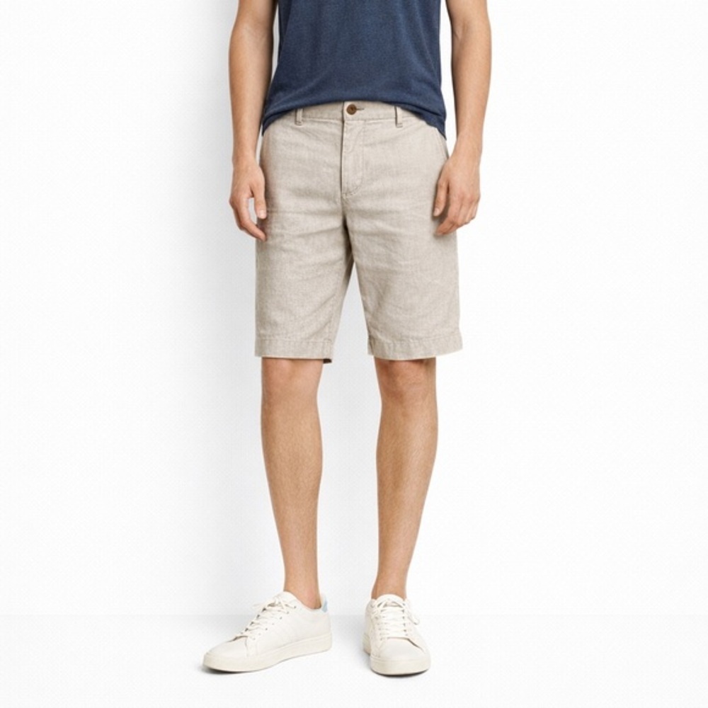 Ted Baker London Golan Linen‎ Blend Shorts Men’s 30R Beige Summer Tailored